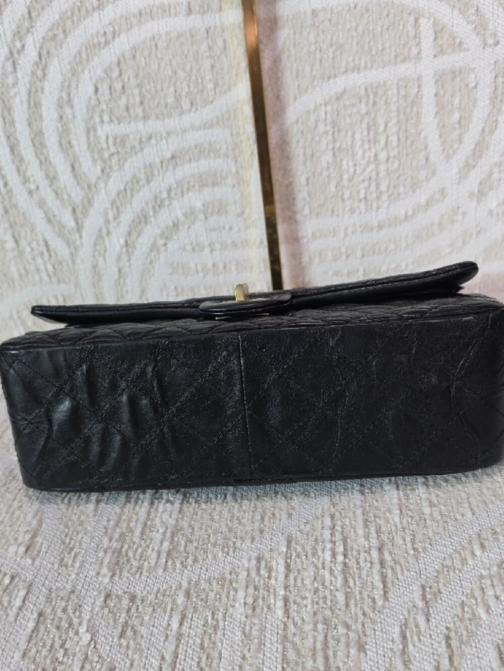 Chanel 2.55 Reissue Double Flap Black Crinkle Leather Shoulder Bag - Picture 6 of 15